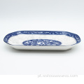 Tabela de mesa azul e branco